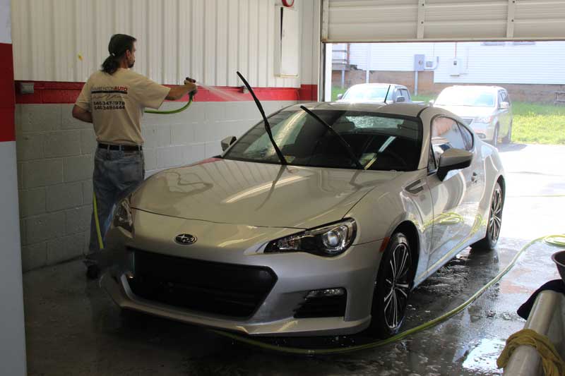 Car gets a wash following a successful automobile repair in Warrenton